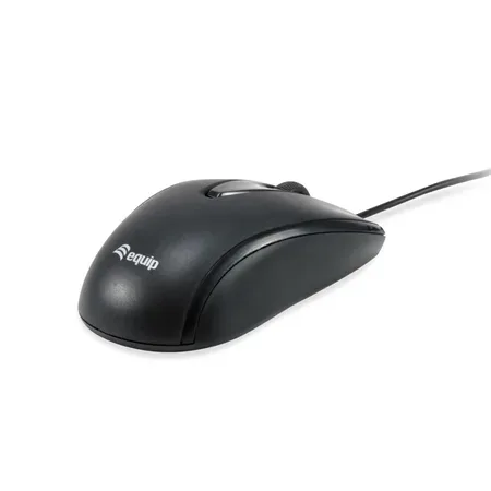 Equip optisk mus USB Comfort för högerhänta och vänsterhänta, svart