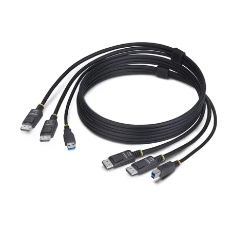 StarTech.com 1,8 m dubbel DisplayPort- och USB 5 Gbps KVM-kabel