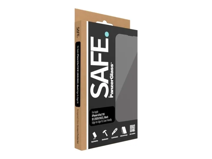 PanzerGlass SAFE. by PanzerGlass Skärmskydd Svart Transparent Apple iPhone 6, 6s, 7, 8 (4,7 tum), SE (2:a generationen), SE (3:e generationen)