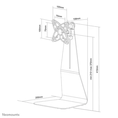 Neomounts FPMA-D800 skärmfäste, fullständig rörelse