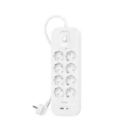 Belkin Strömförgrening 8x uttag och 2x USB 2m