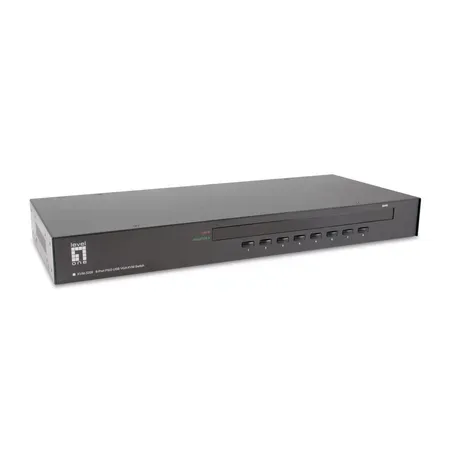 LevelOne KVM-3208 KVM-switch för 8 datorer, svart