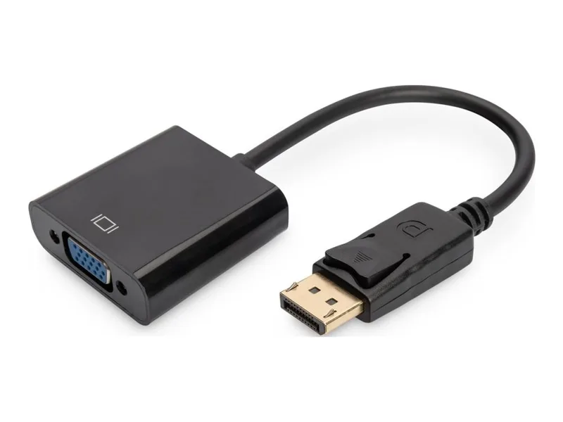 ASSMANN - DisplayPort-adapter - DisplayPort (hane) till HD-15 (VGA) (hona) - 15 cm - formpressad - svart