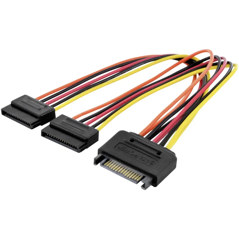Digitus PC, Ström Kabel [2x SATA-strömkontakt hona 15-pol