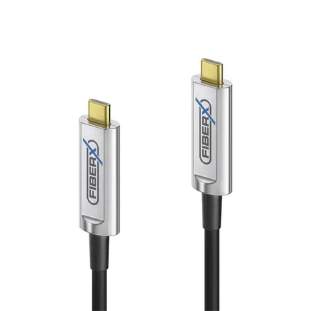 FiberX FX-I600-012 USB-kabel USB 3.2 Gen 1 12 m USB C svart/silver