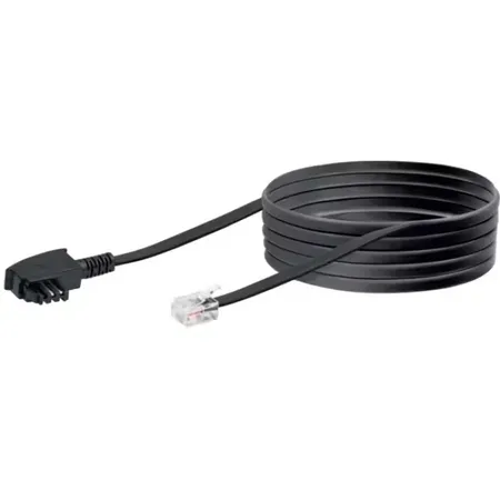 Schwaiger telefonkabel RJ-12 till TAE-F svart