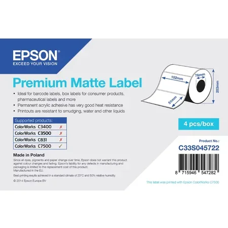 Epson Premium matrisskurna etiketter