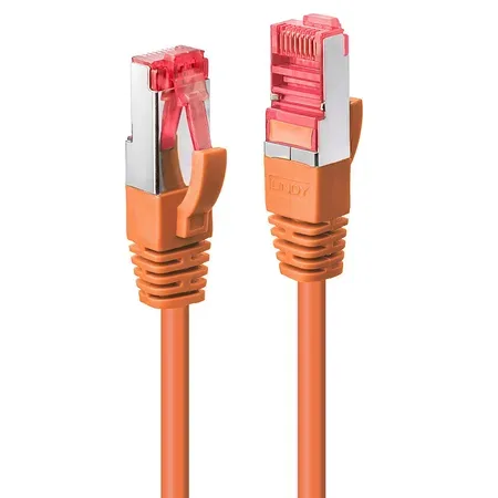 LINDY 47810 RJ45 Nätverkkabel, Patchkabel CAT 6 S/FTP 3.00 m Orange guldpläterad kontakt 1 st