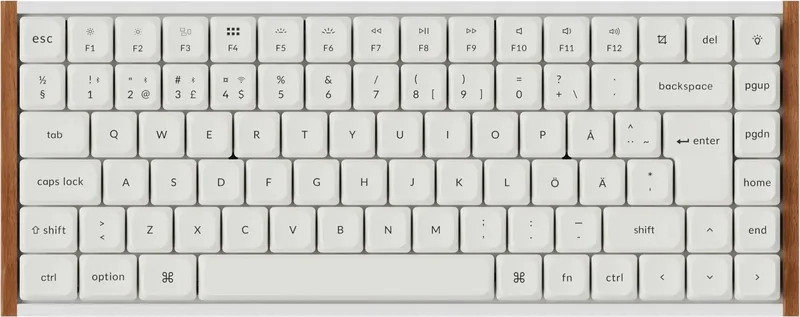 Keychron K3 Ultra Wood White Wireless POM Red