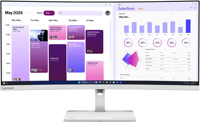 Lenovo 34" Monitor L34W VA WQHD (1500R) 120 Hz