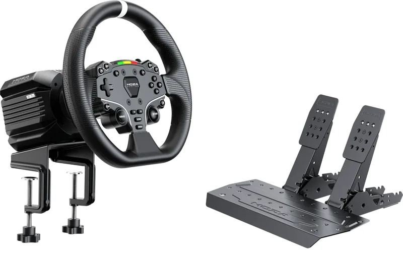 Moza R5 Pro racingpaket för PC, ratt och pedaler