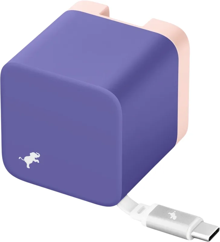 Nimble Wally Stretch 65 W-väggladdare med inbyggd kabel, Lila