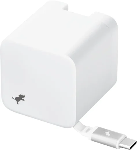 Nimble Wally Stretch 65 W-väggladdare med inbyggd kabel, Vit