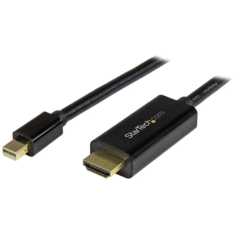 StarTech.com MDP2HDMM1MB Mini DisplayPort till HDMI-omvandlarkabel, 1 m (3 fot), mDP till HDMI-adapter med inbyggd kabel, (M/M) Ultra HD 4K