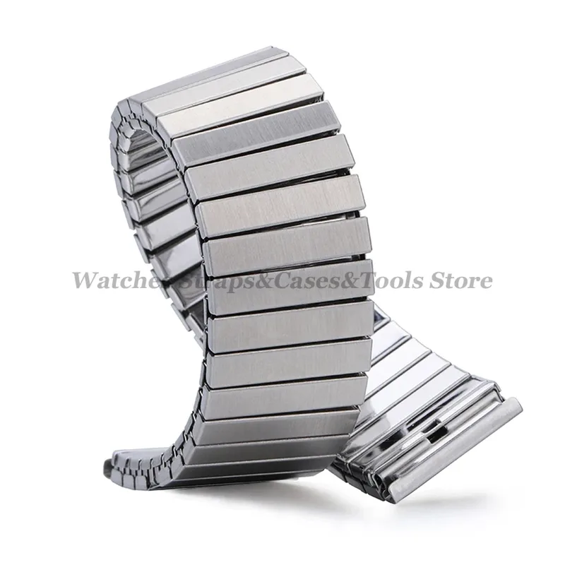 Run Ken 18mm 20mm 22mm rostfritt stål elastiskt stretcharmband kompatibelt med Galaxy Smart Watch-armband metallarmband