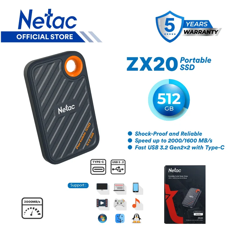 Netac ZX20 512 GB extern SSD