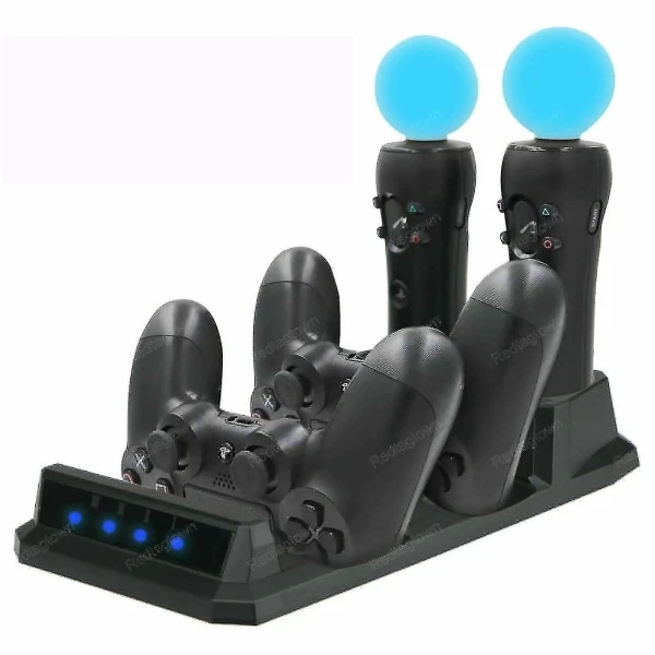 OSTENT 4-i-1 laddare kraftstation dockstativ för PS4 PS VR-kontroll