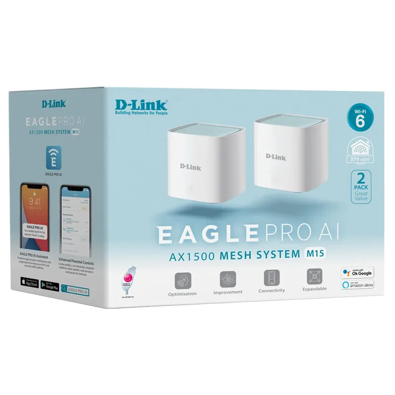 D-Link M15 EAGLE PRO AI AX1500 Meshsystem (2-pack)
