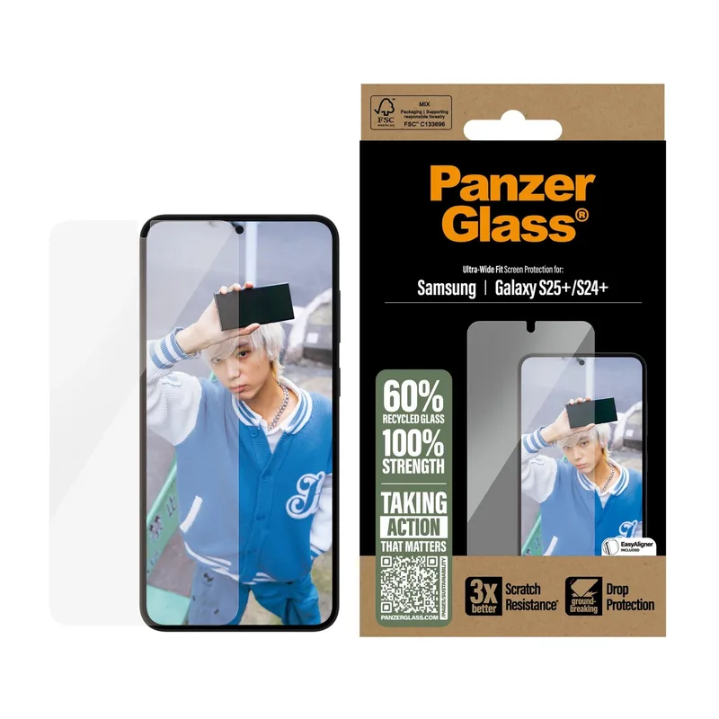 PanzerGlass - Sekretess skärmskydd Galaxy S25 Plus, UWF