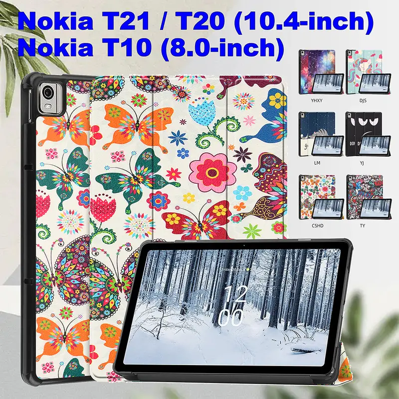 Retro akvarell repsäkert hölje kompatibelt med Nokia T10 T21 NokiaT21 TA-1495 surfplattor