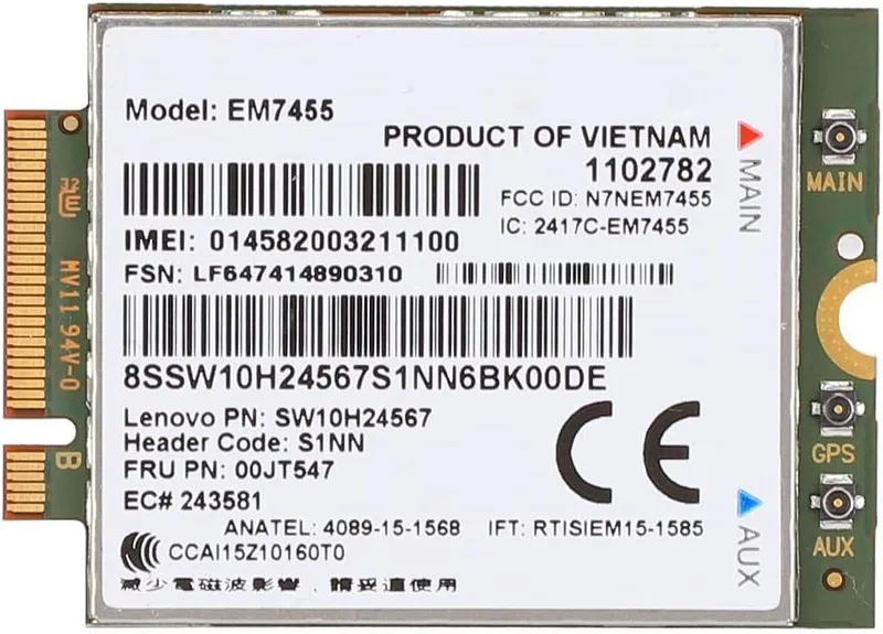 EM7455-kort, DW5816e 4G LTE M.2 Trådlös Nätverkskortmodul