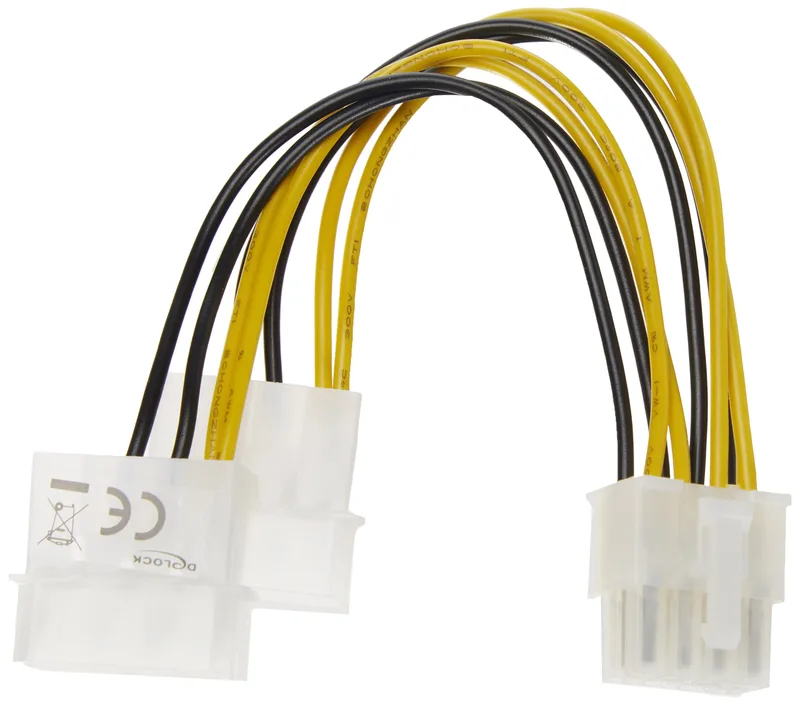 ECSiNG 2 st Molex till ATX 4-stifts hanadapterkablar