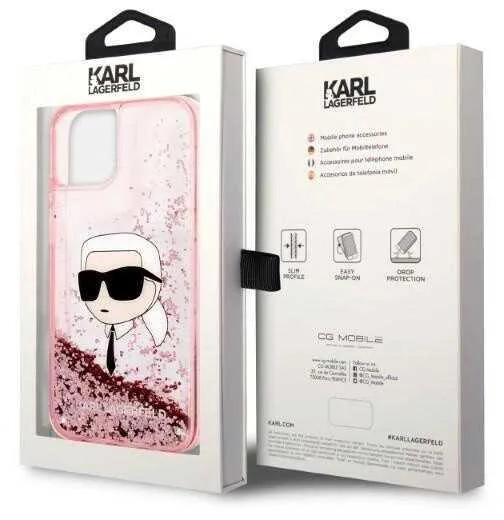 Karl Lagerfeld iPhone 14 Plus Skal Glitter Karl Head