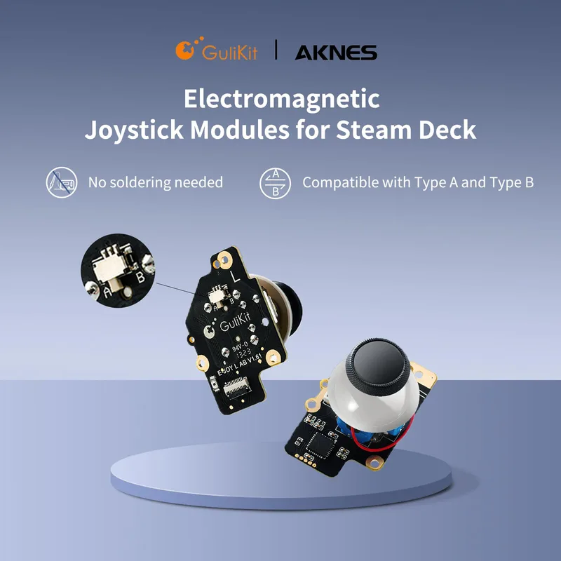 AKNES Gulikit Hall Effect Joysticks för Steam Deck OLED