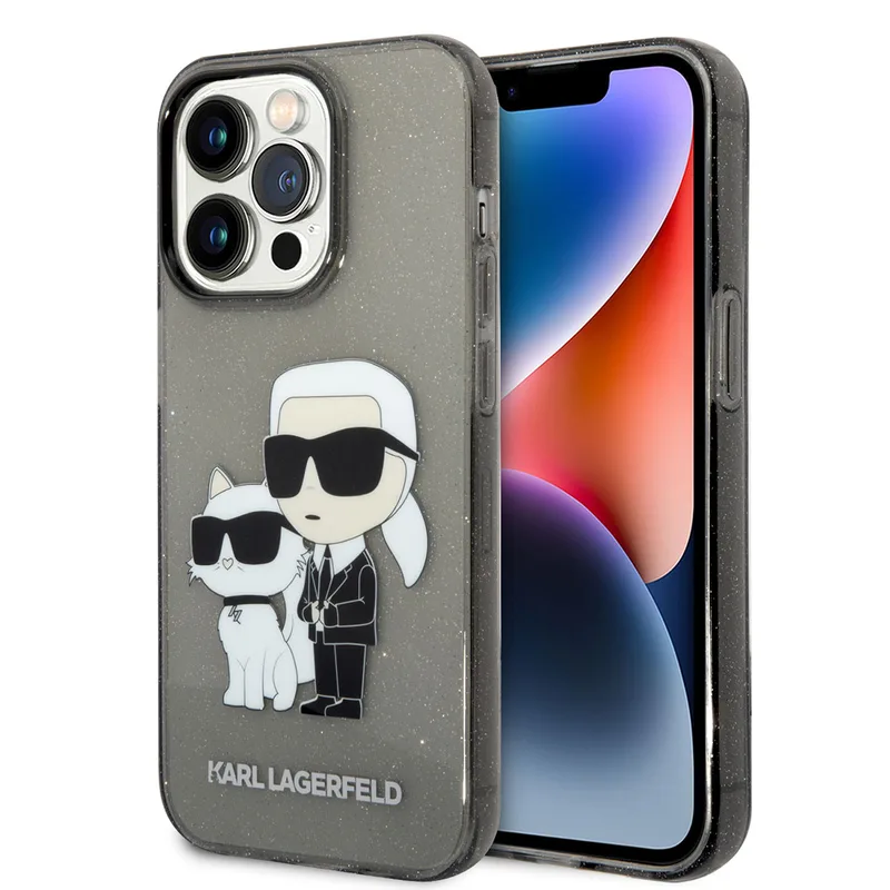 Karl Lagerfeld iPhone 14 Pro Max Skal IML GLIT NFT Karl & Choupette