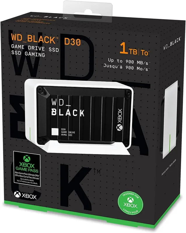 WD_BLACK D30 1 TB Game Drive SSD för Xbox