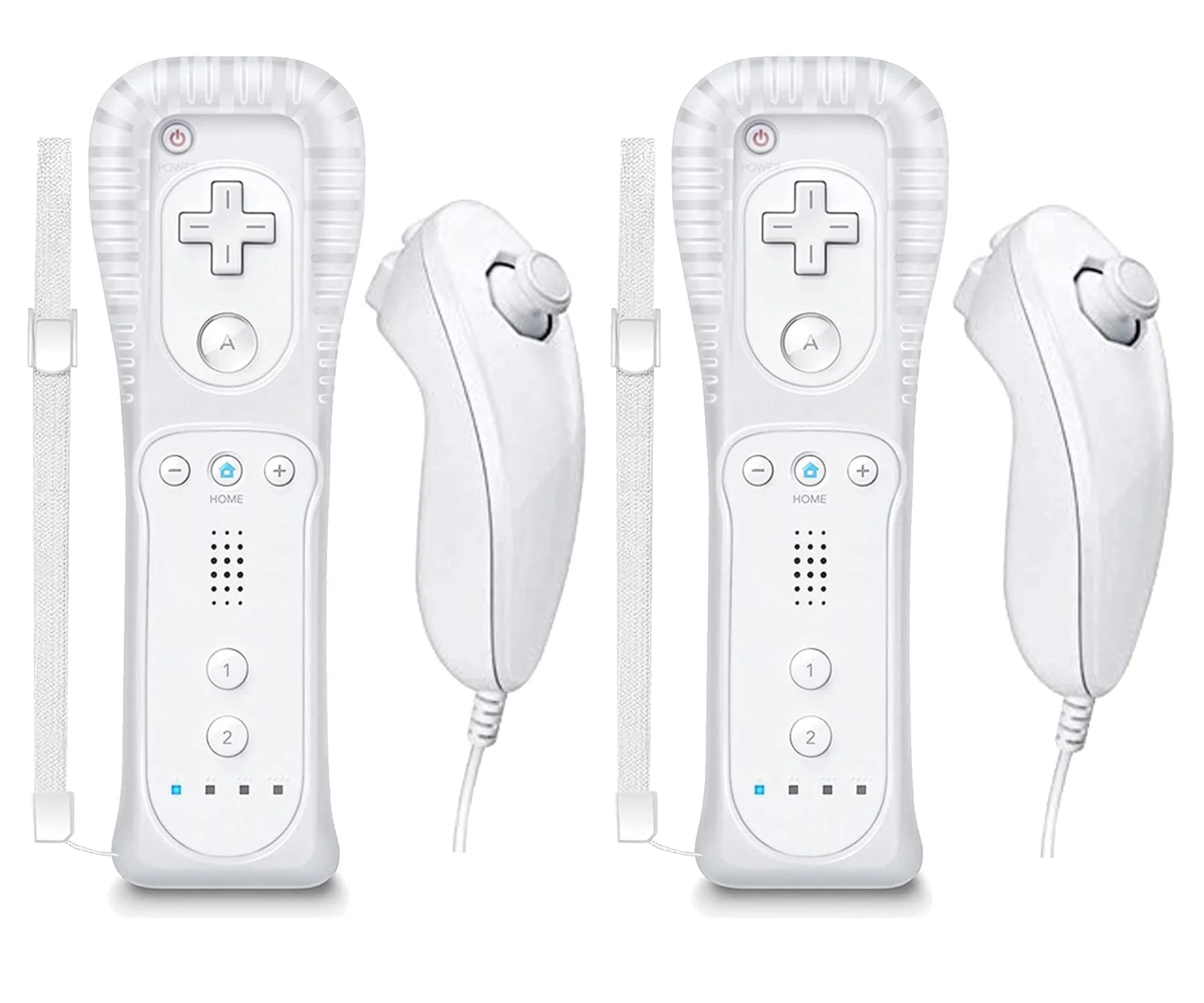 AFUNTA Nunchuck Handkontroller för Nintendo Wii U, 2-Pack Ersättning för WII U TV-Spel – Vit