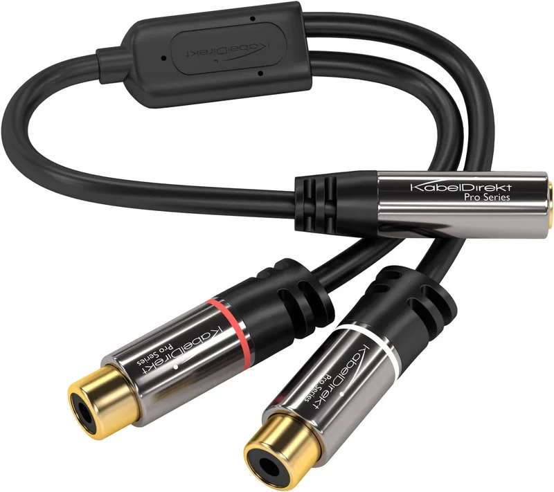 KabelDirekt – 0,2m 3,5mm till RCA-adapter