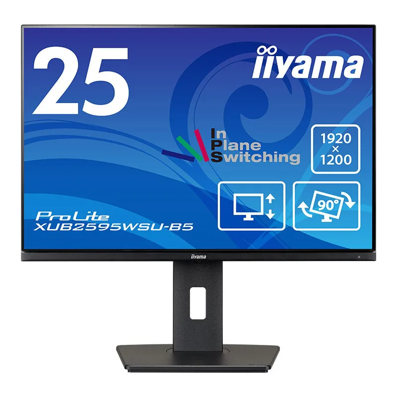 iiyama ProLite XUB2595WSU-B5 63,36 cm 25 tum IPS LED-skärm 16:10 VGA HDMI DP USB2.0 slim-line höjdjustering pivot svart