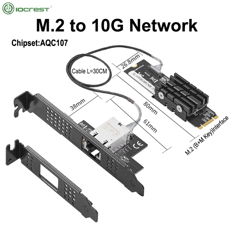 M.2 till 10Gb Ethernet-nätverkskort