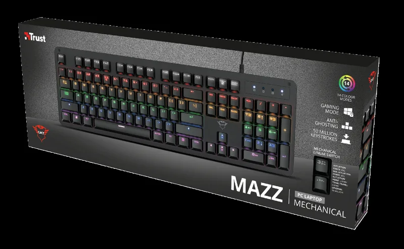 Trust Gaming GXT 863 Mazz franskt AZERTY mekaniskt tangentbord
