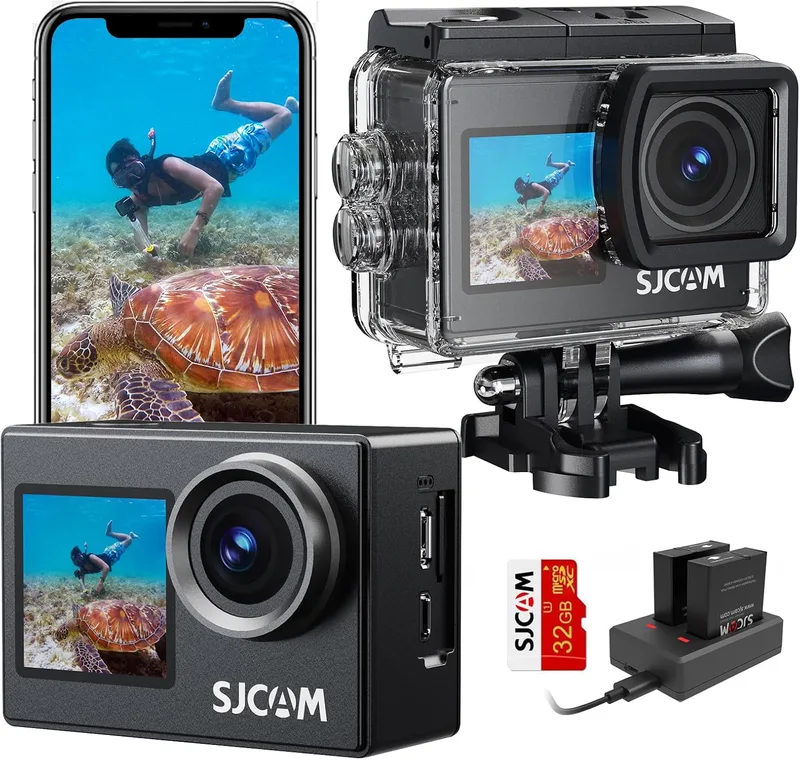 4K30fps Touch Screen Action Camera 30M Underwater Camcorder 13MP 2.0 Touch Screen WiFi Phone APP Control Fisheye Correction of g Life with Accessory K
