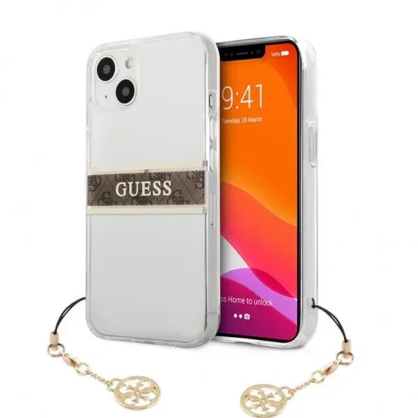 Guess Brun Strap Gold Chain Skal iPhone 13 Mini