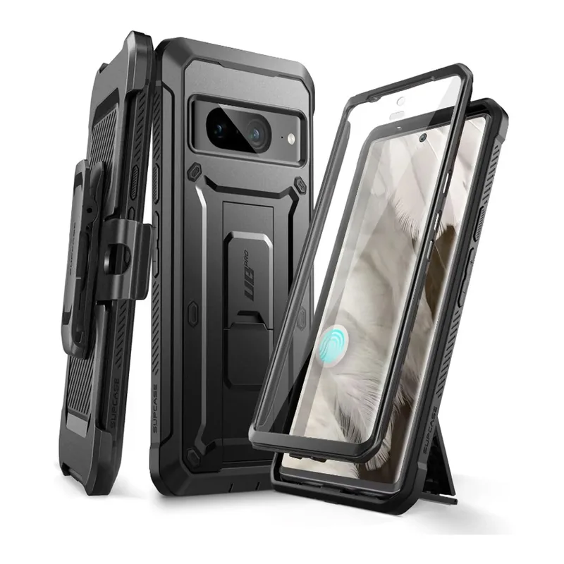 SUPCASE för Google Pixel 8A fodral med stativ och bältesklämma