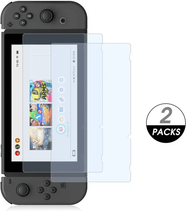 amFilm Skärmskydd för Nintendo Switch 2017 Härdat Glas Paket med 2
