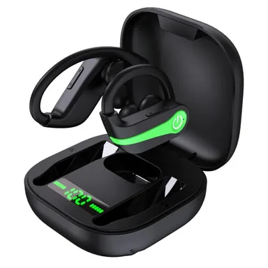 Musthavz TWS Bluetooth-hörlurar med laddningsfodral grön