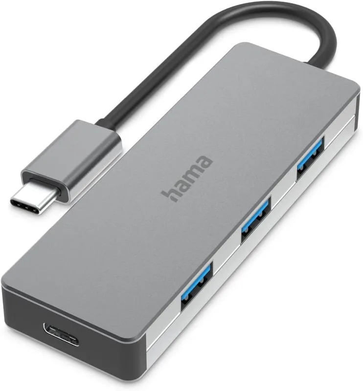 Hama - USB Type C 3.2 Gen 1/3 USB A-hubb, 1 x USB Type C-port, 1 x HDMI-port, 4K Ultra HD