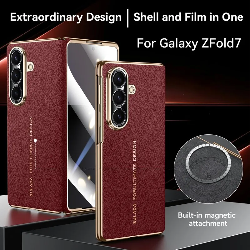 Skalo Samsung Z Fold7 PU-Läder Litchi Skal
