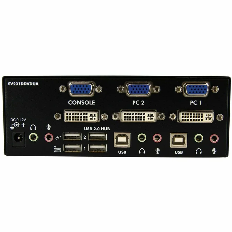 StarTech.com SV231DDVDUA 2-portars DVI VGA KVM-switch med dubbla bildskärmar
