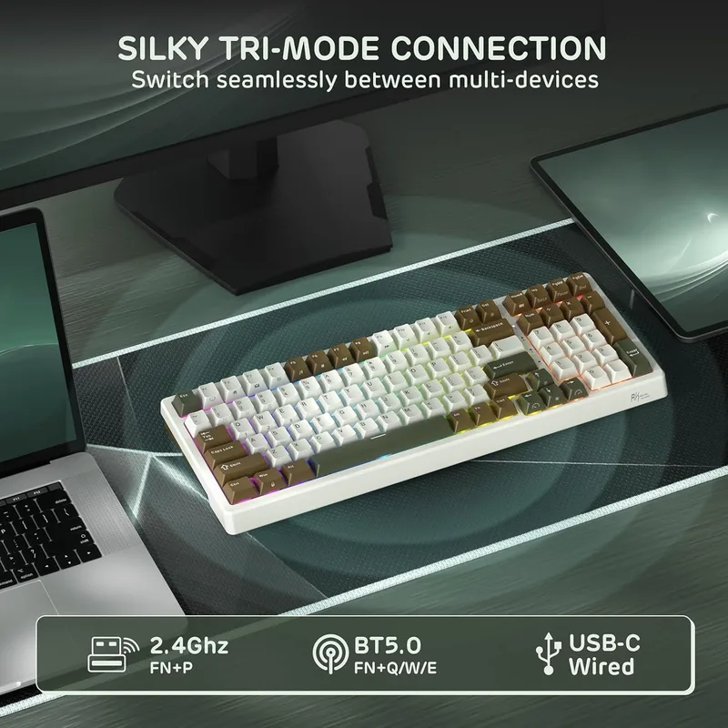 RK ROYAL KLUDGE F99 trådlöst mekaniskt tangentbord