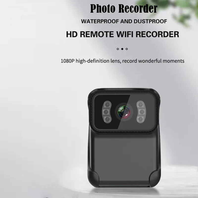 Actionkamera Brottsbekämpande Inspelare 1080P 200M Pixlar Full HD WIFI-kamera MP4-format DV Action Cam 900mAh Video Night Vision(With 8G TF Card)