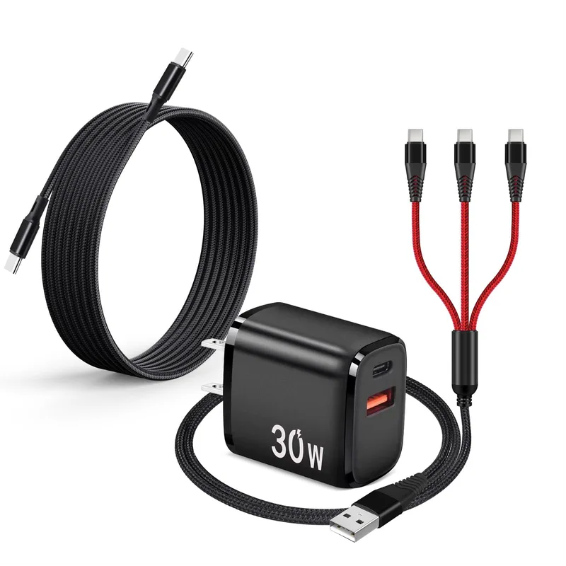 MobileFriend snabbladdare PD 30W USB-C och USB-A