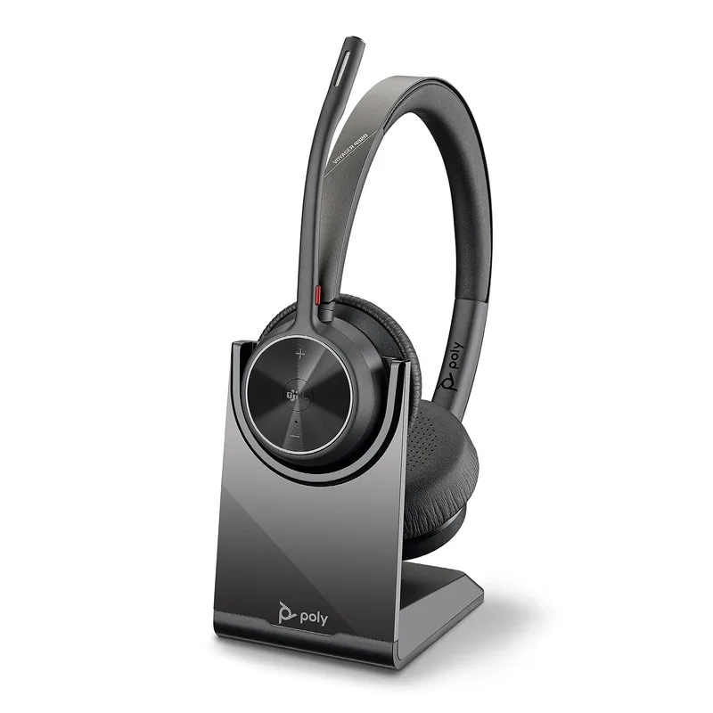 Plantronics Poly – Trådlöst Voyager 4320 UC-headset (Plantronics) – Hörlurar med mikrofonarm – USB-A-Bluetooth-adapter
