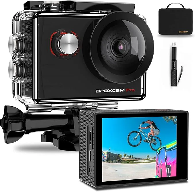 Actionkamera, 4K sportkamera 2,0-tums skärm WiFi-fjärrkontroll Actionkamera Vattentät undervattenshjälm Videoinspelning utomhuskamera,Utomhus, Sport,