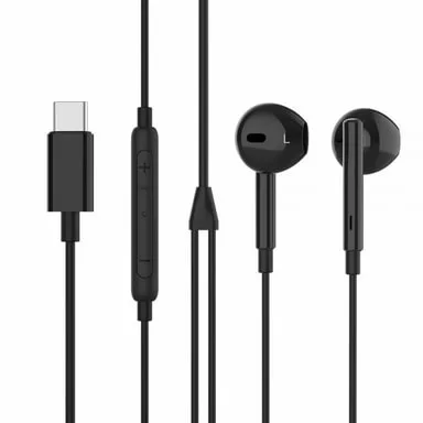USB C-kabelanslutna hörlurar – In-Ear öronsnäckor, brusreducerande ljud