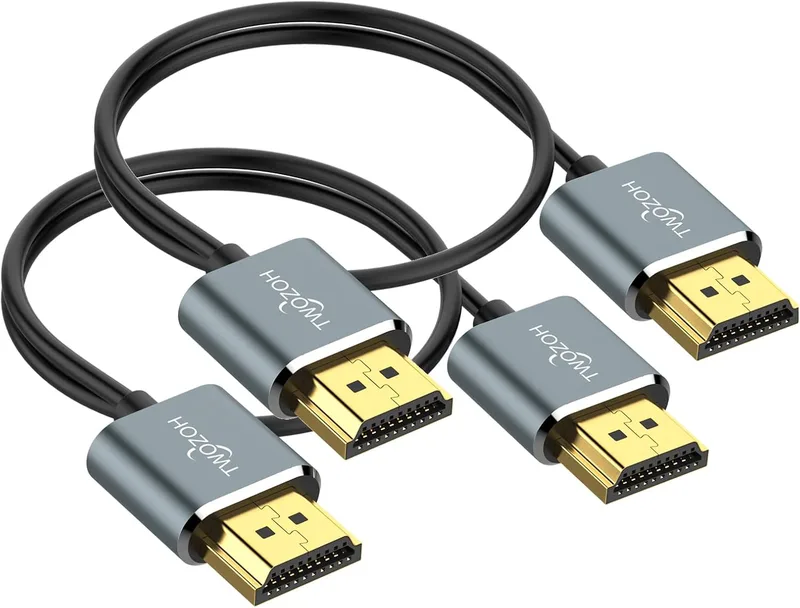 Twozoh Flexible and Slim HDMI Cable 0.5M 2Pack